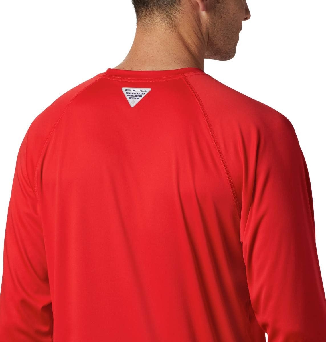 image:imageColumbia Mens Collegiate Terminal Tackle Long Sleeve ShirtUga Bright RedWhite