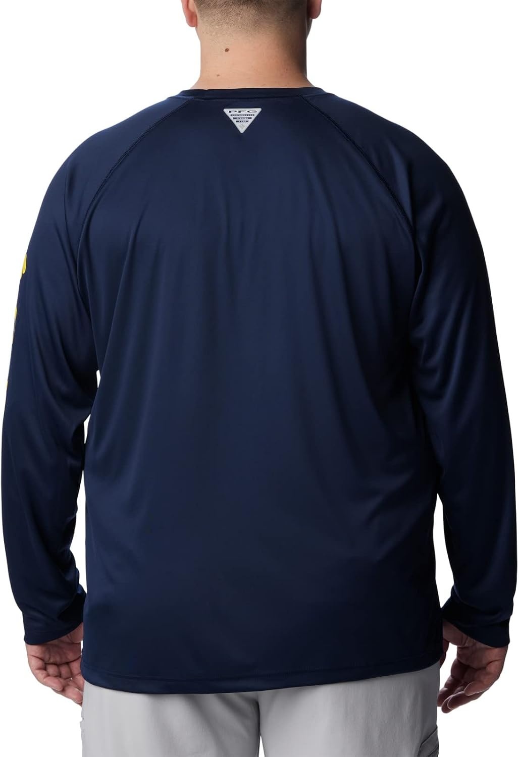 image:imageColumbia Mens Collegiate Terminal Tackle Long Sleeve ShirtUm Collegiate NavyCollegiate Yellow