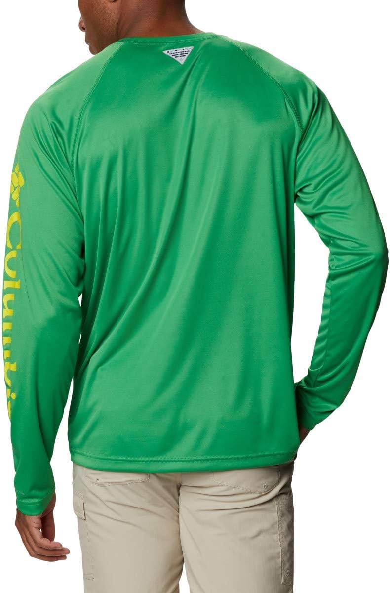 image:imageColumbia Mens Collegiate Terminal Tackle Long Sleeve ShirtUo Fuse GreenYellow Glo