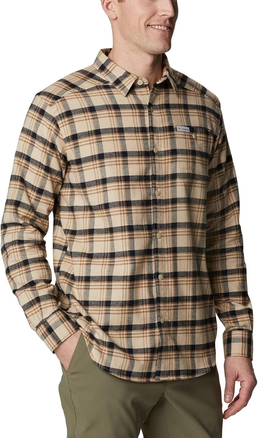 image:imageColumbia Mens Cornell Woods Flannel Long Sleeve ShirtAncient Fossil Med Window Tartan