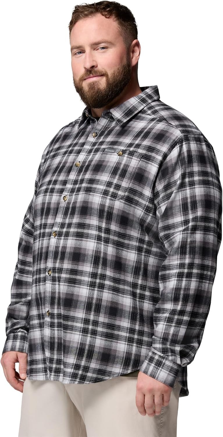 image:imageColumbia Mens Cornell Woods Flannel Long Sleeve ShirtBlack Backland Tartan