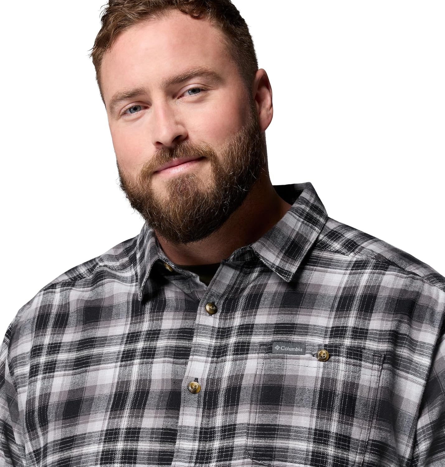 image:imageColumbia Mens Cornell Woods Flannel Long Sleeve ShirtBlack Backland Tartan