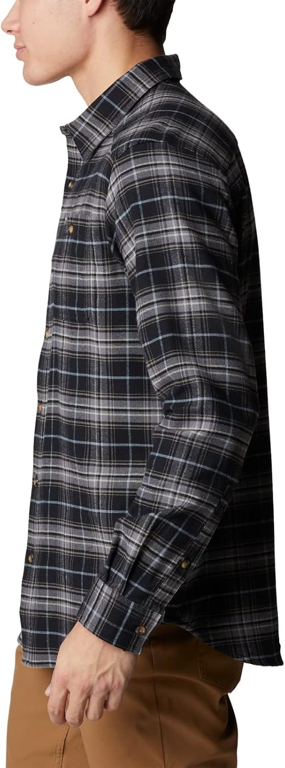 image:imageColumbia Mens Cornell Woods Flannel Long Sleeve ShirtBlack Multi Tartan