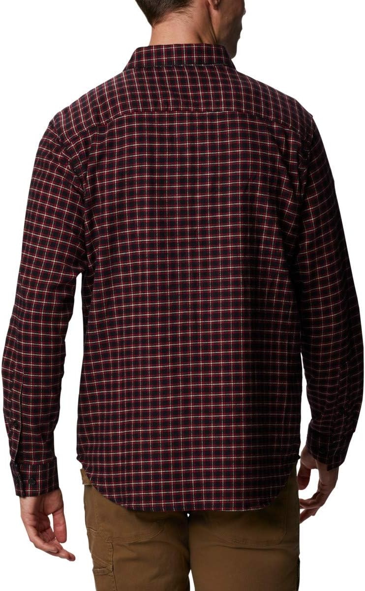 image:imageColumbia Mens Cornell Woods Flannel Long Sleeve ShirtBlack Plaid