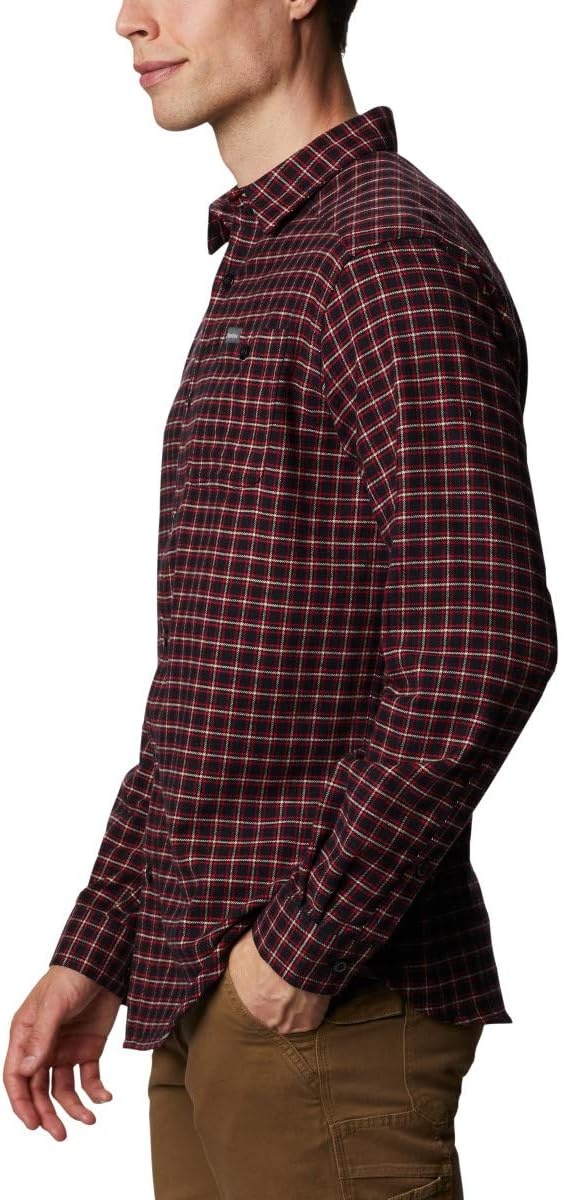 image:imageColumbia Mens Cornell Woods Flannel Long Sleeve ShirtBlack Plaid