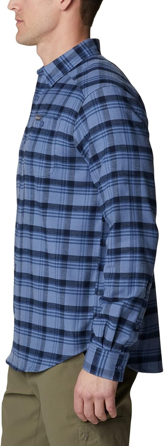 image:imageColumbia Mens Cornell Woods Flannel Long Sleeve ShirtBluestone Med Window Tartan
