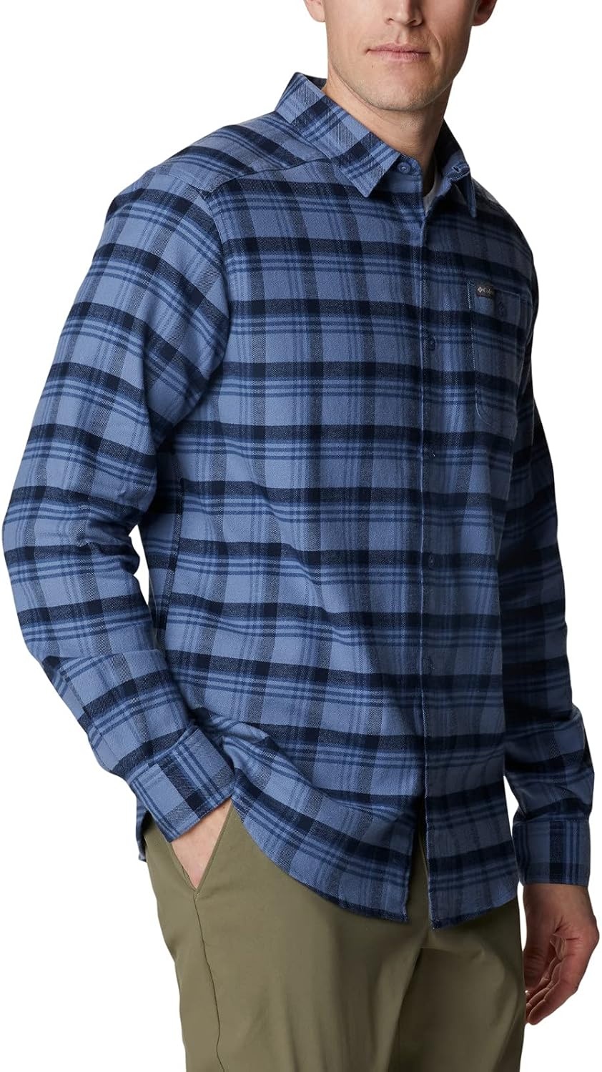 image:imageColumbia Mens Cornell Woods Flannel Long Sleeve ShirtBluestone Med Window Tartan