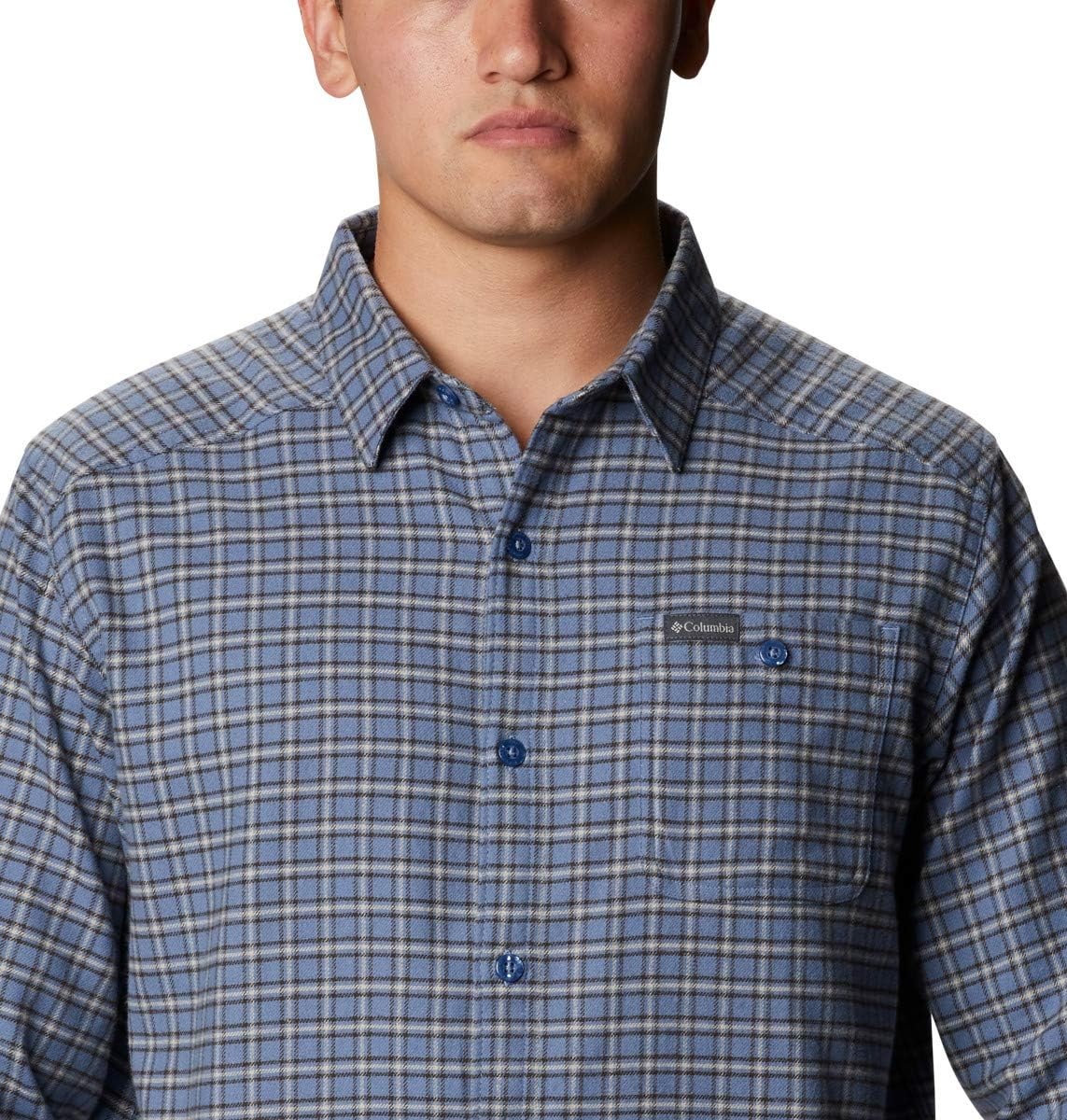 image:imageColumbia Mens Cornell Woods Flannel Long Sleeve ShirtBluestone Plaid