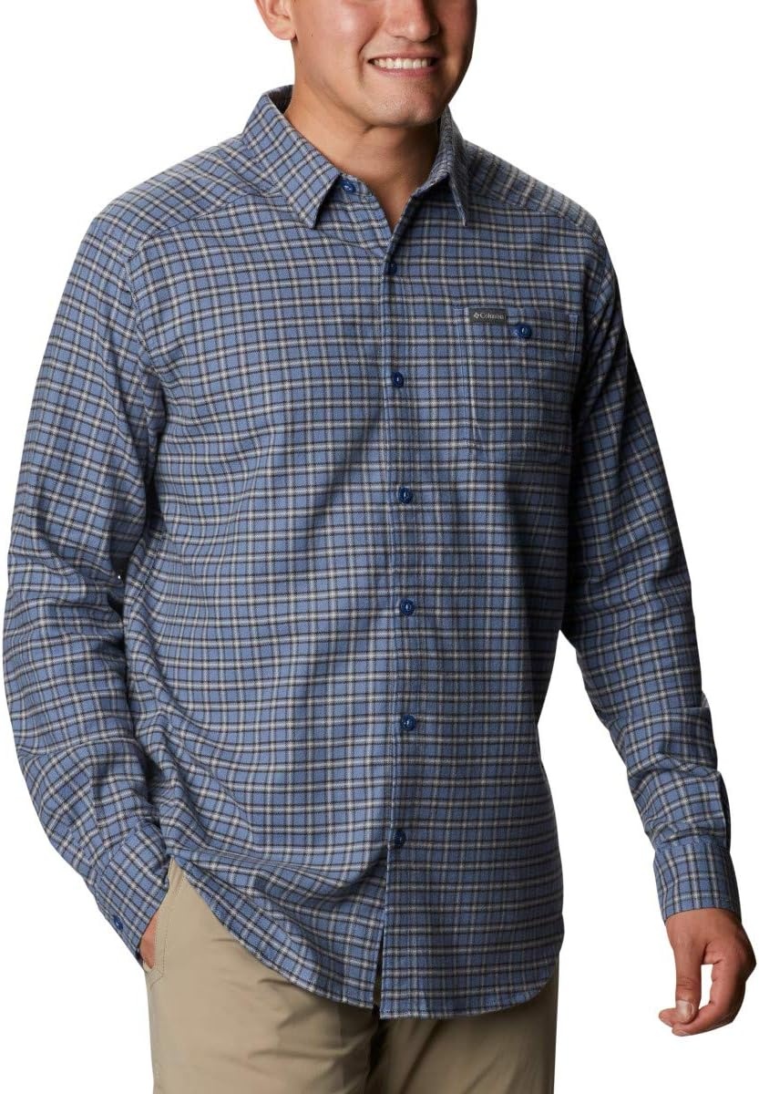 image:imageColumbia Mens Cornell Woods Flannel Long Sleeve ShirtBluestone Plaid