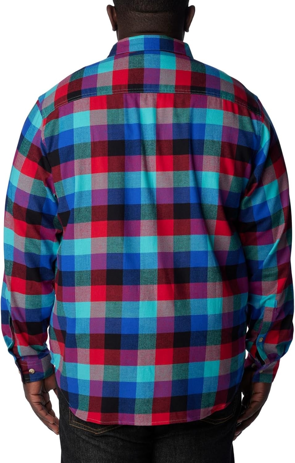 image:imageColumbia Mens Cornell Woods Flannel Long Sleeve ShirtBright Aqua Buffalo Check