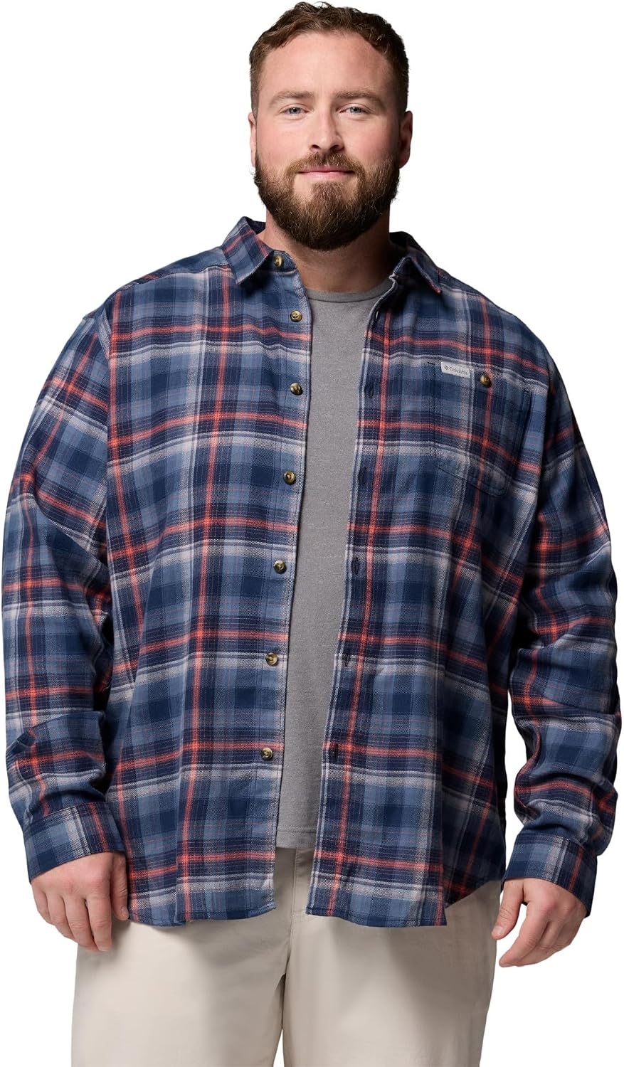image:imageColumbia Mens Cornell Woods Flannel Long Sleeve ShirtCollegiate Navy Backland Tartan
