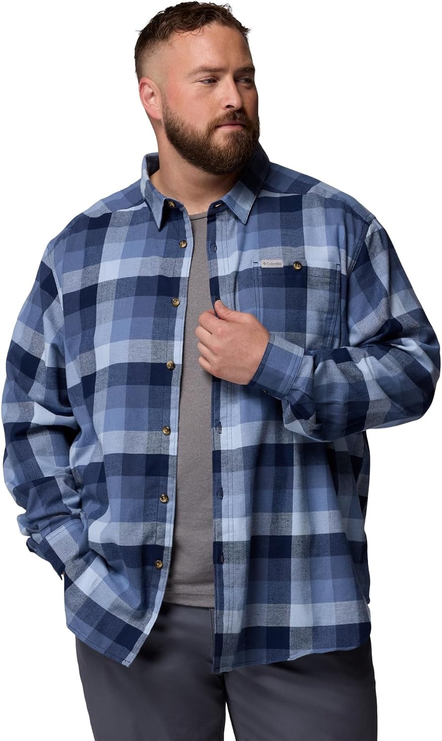 image:imageColumbia Mens Cornell Woods Flannel Long Sleeve ShirtCollegiate Navy Multi Buffalo Check