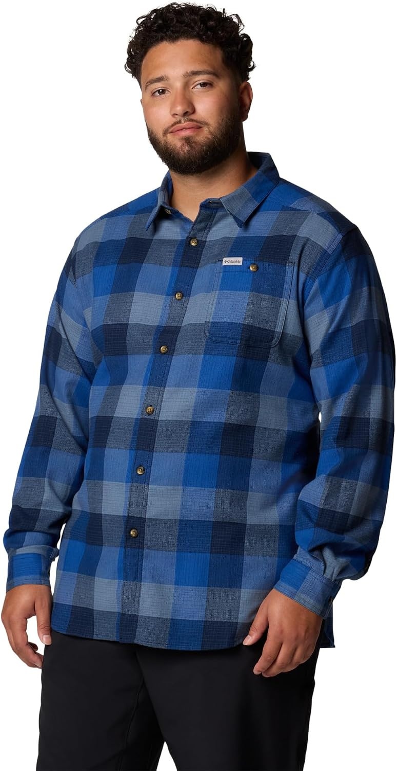image:imageColumbia Mens Cornell Woods Flannel Long Sleeve ShirtCollegiate Navy Ombre Buffalo