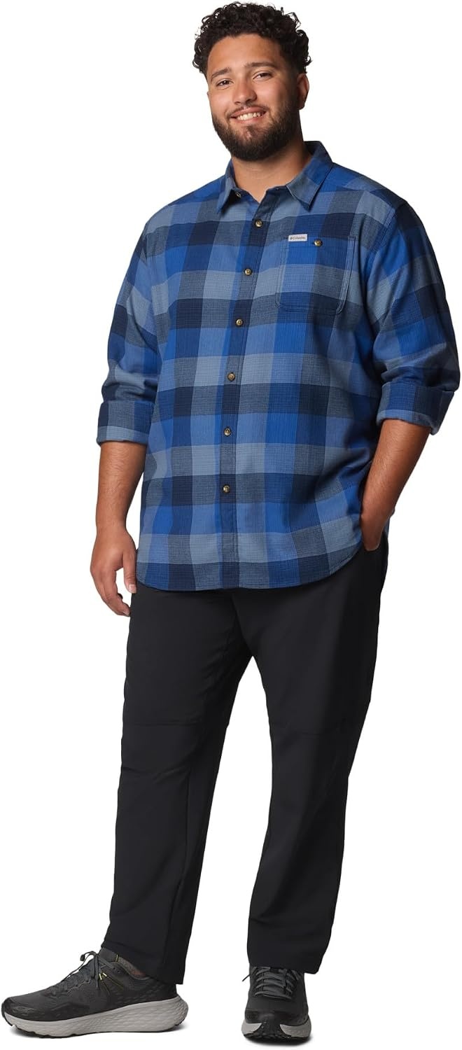 image:imageColumbia Mens Cornell Woods Flannel Long Sleeve ShirtCollegiate Navy Ombre Buffalo