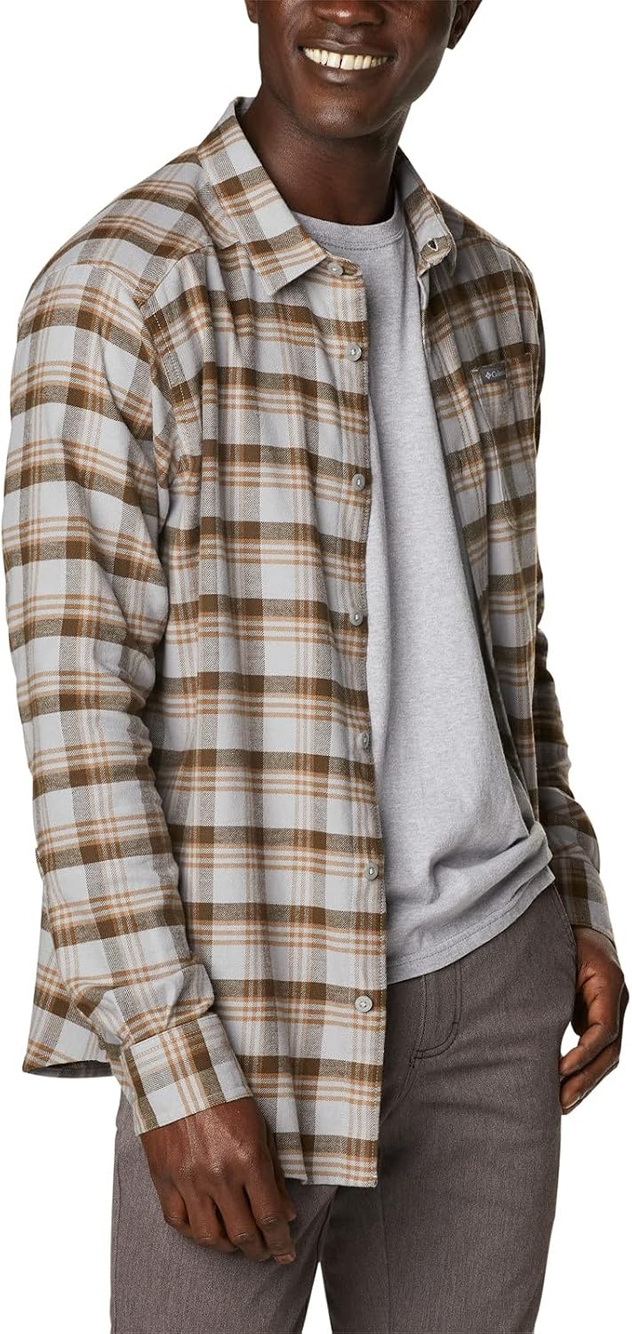 image:imageColumbia Mens Cornell Woods Flannel Long Sleeve ShirtColumbia Grey Med Window Tartan
