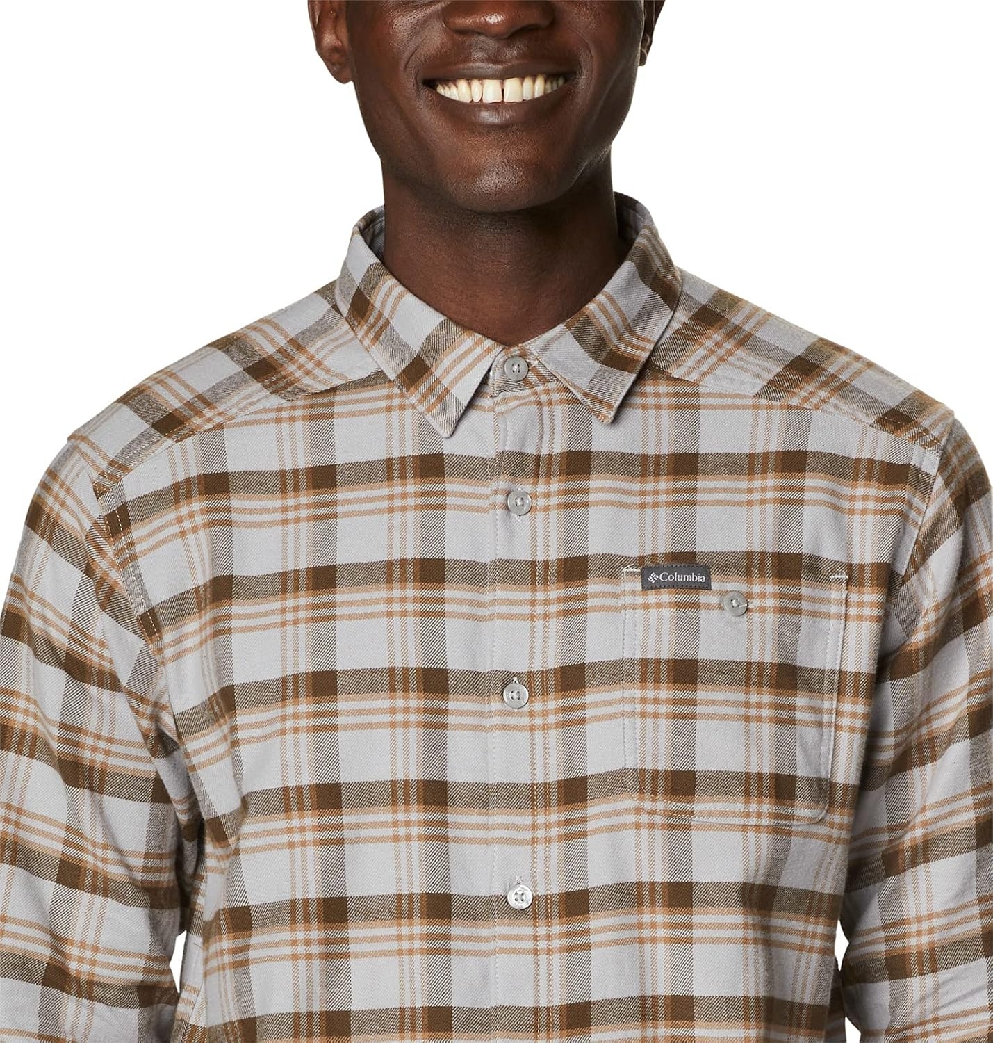 image:imageColumbia Mens Cornell Woods Flannel Long Sleeve ShirtColumbia Grey Med Window Tartan