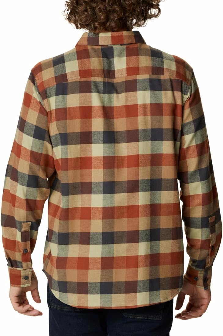 image:imageColumbia Mens Cornell Woods Flannel Long Sleeve ShirtDark Amber Multi Buffalo Check