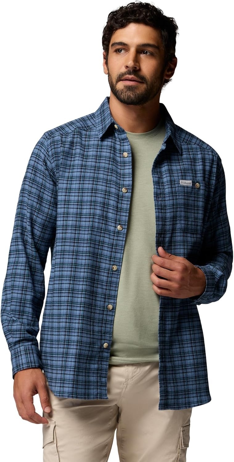 image:imageColumbia Mens Cornell Woods Flannel Long Sleeve ShirtDark Mountain Cozy Check