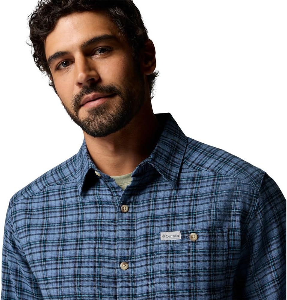 image:imageColumbia Mens Cornell Woods Flannel Long Sleeve ShirtDark Mountain Cozy Check