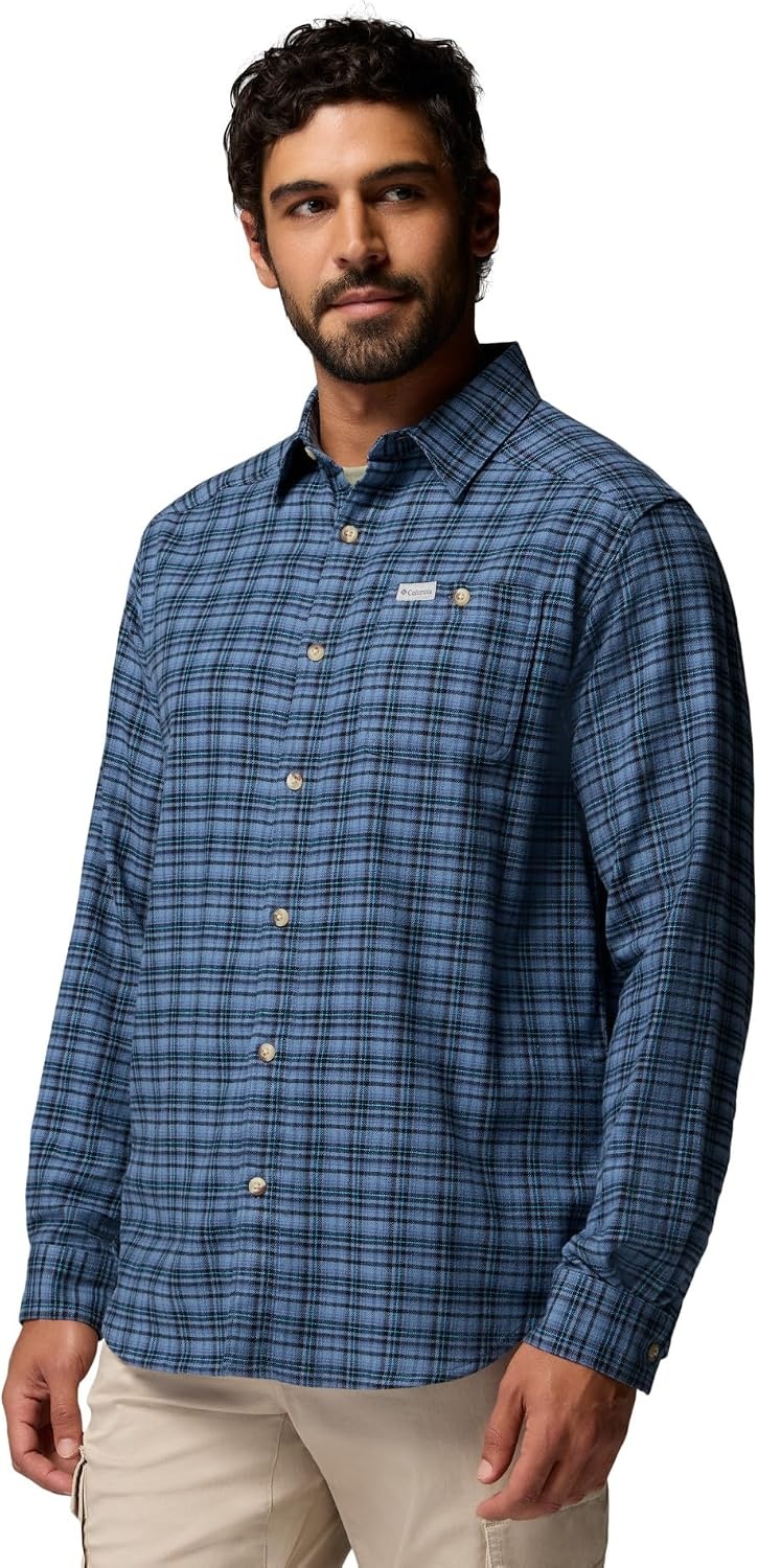 image:imageColumbia Mens Cornell Woods Flannel Long Sleeve ShirtDark Mountain Cozy Check