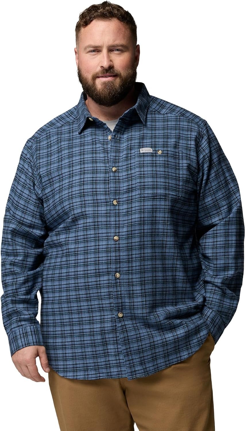 image:imageColumbia Mens Cornell Woods Flannel Long Sleeve ShirtDark Mountain Cozy Check