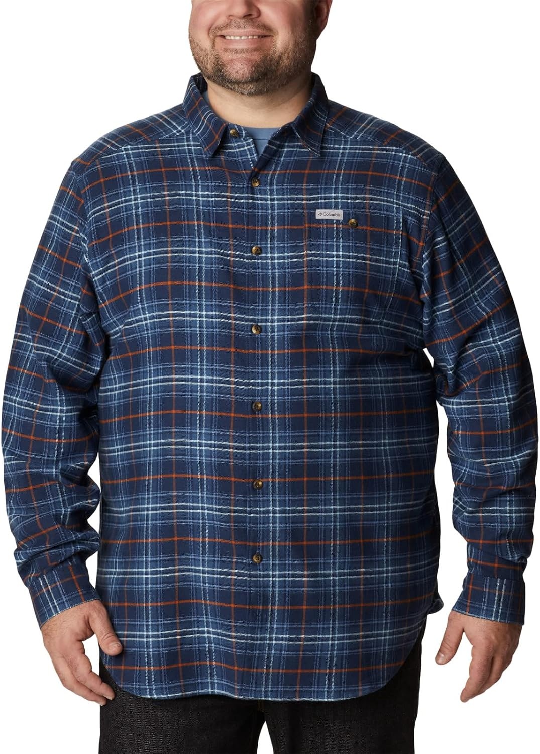 image:imageColumbia Mens Cornell Woods Flannel Long Sleeve ShirtDark Mountain Multi Tartan