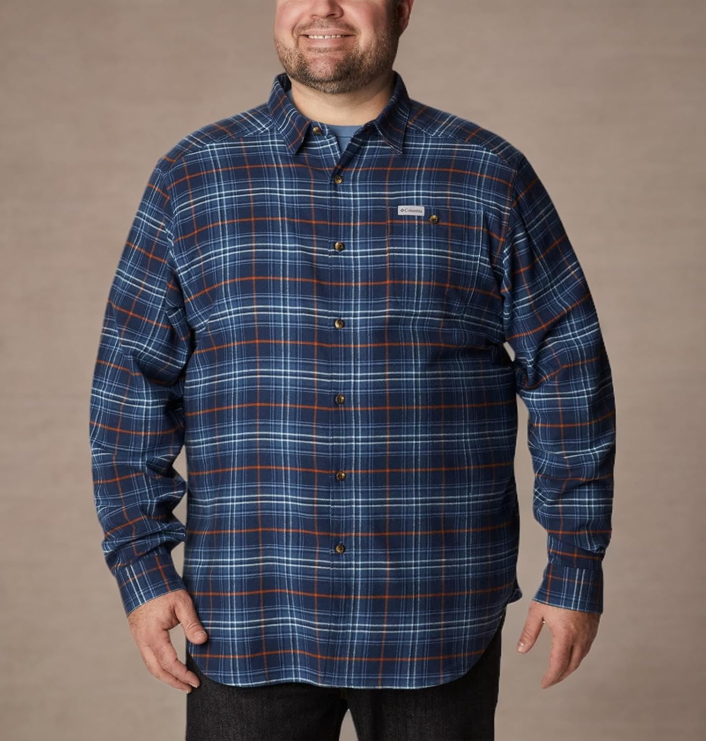image:imageColumbia Mens Cornell Woods Flannel Long Sleeve ShirtDark Mountain Multi Tartan