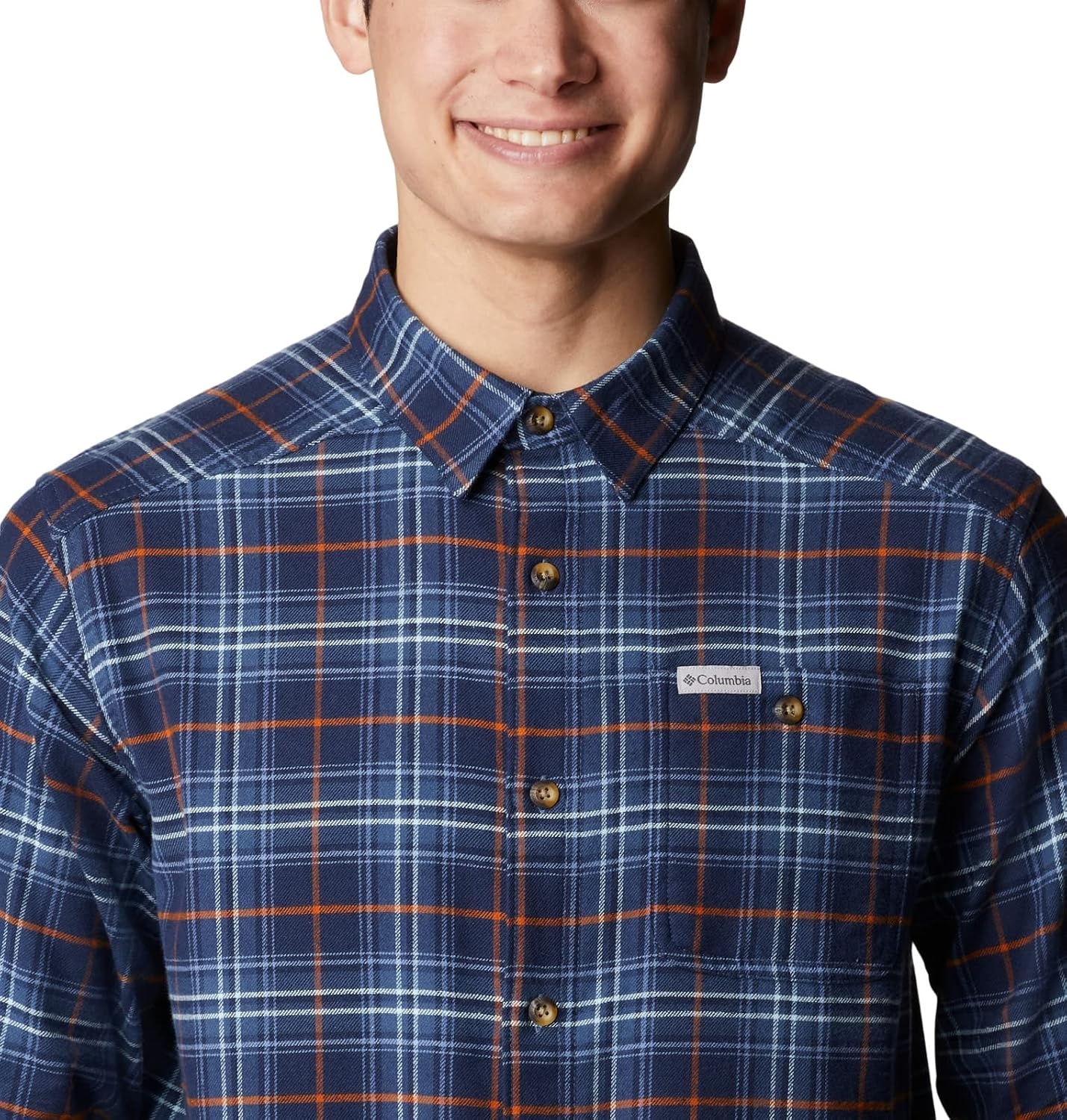 image:imageColumbia Mens Cornell Woods Flannel Long Sleeve ShirtDark Mountain Multi Tartan