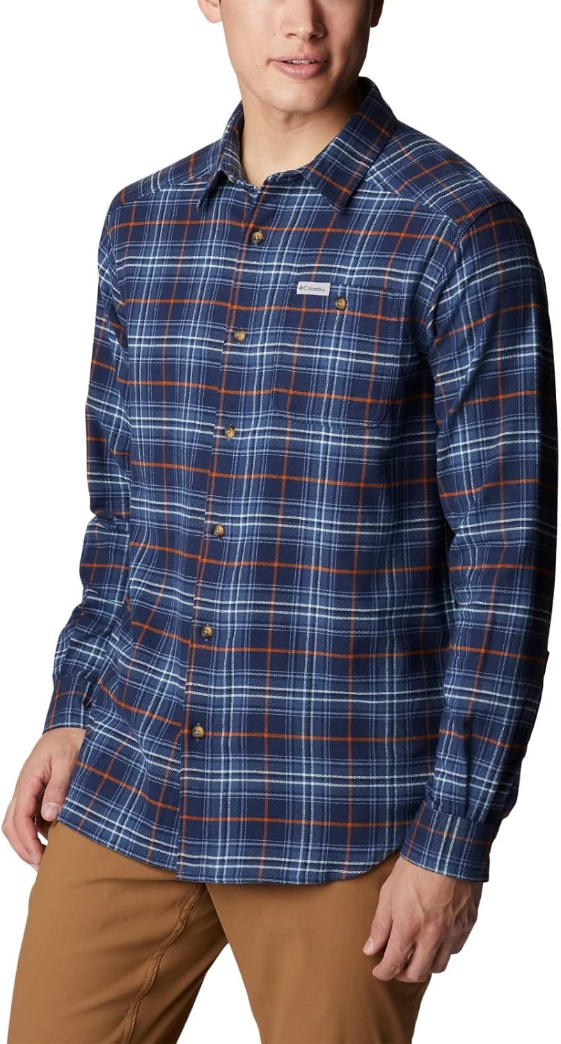 image:imageColumbia Mens Cornell Woods Flannel Long Sleeve ShirtDark Mountain Multi Tartan