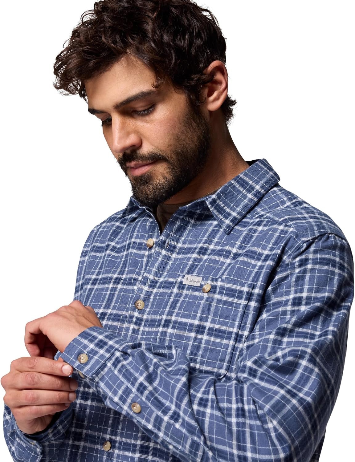 image:imageColumbia Mens Cornell Woods Flannel Long Sleeve ShirtDark Mountain Quad Check