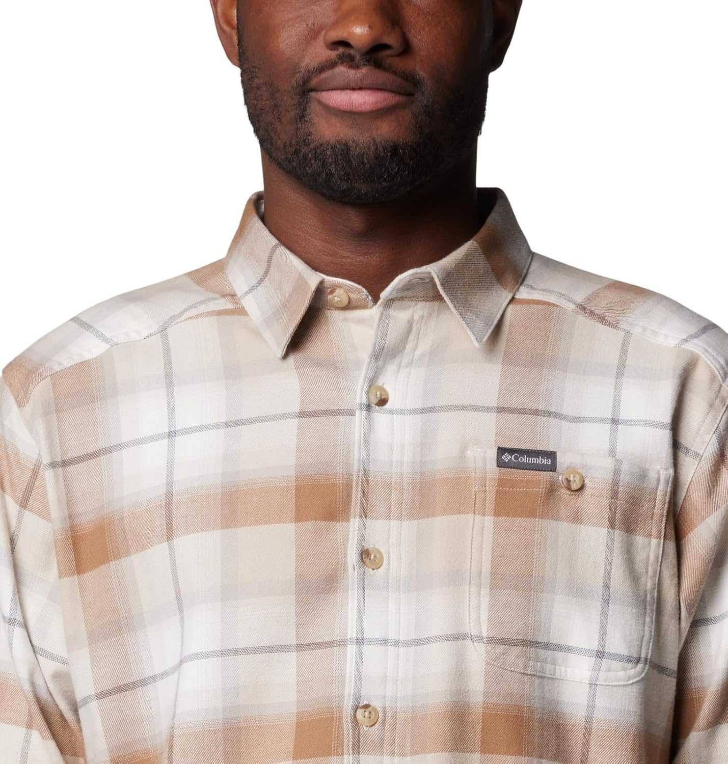 image:imageColumbia Mens Cornell Woods Flannel Long Sleeve ShirtDark Stone Classic Multi Tartan