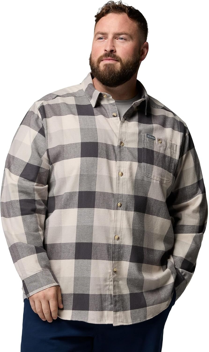 image:imageColumbia Mens Cornell Woods Flannel Long Sleeve ShirtDark Stone Multi Buffalo