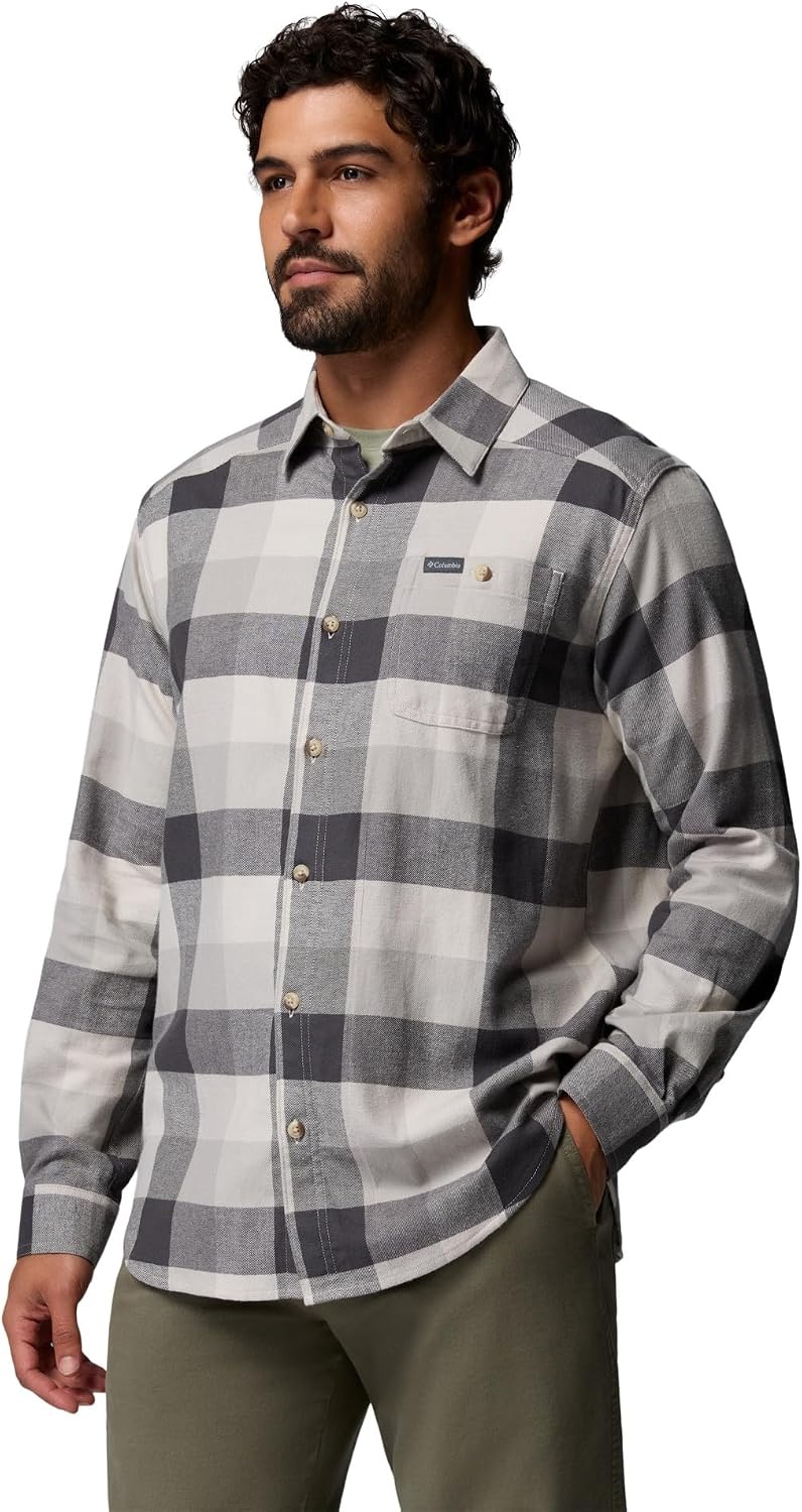 image:imageColumbia Mens Cornell Woods Flannel Long Sleeve ShirtDark Stone Multi Buffalo
