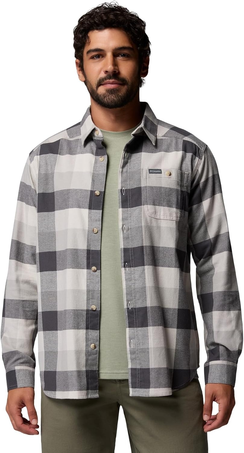 image:imageColumbia Mens Cornell Woods Flannel Long Sleeve ShirtDark Stone Multi Buffalo
