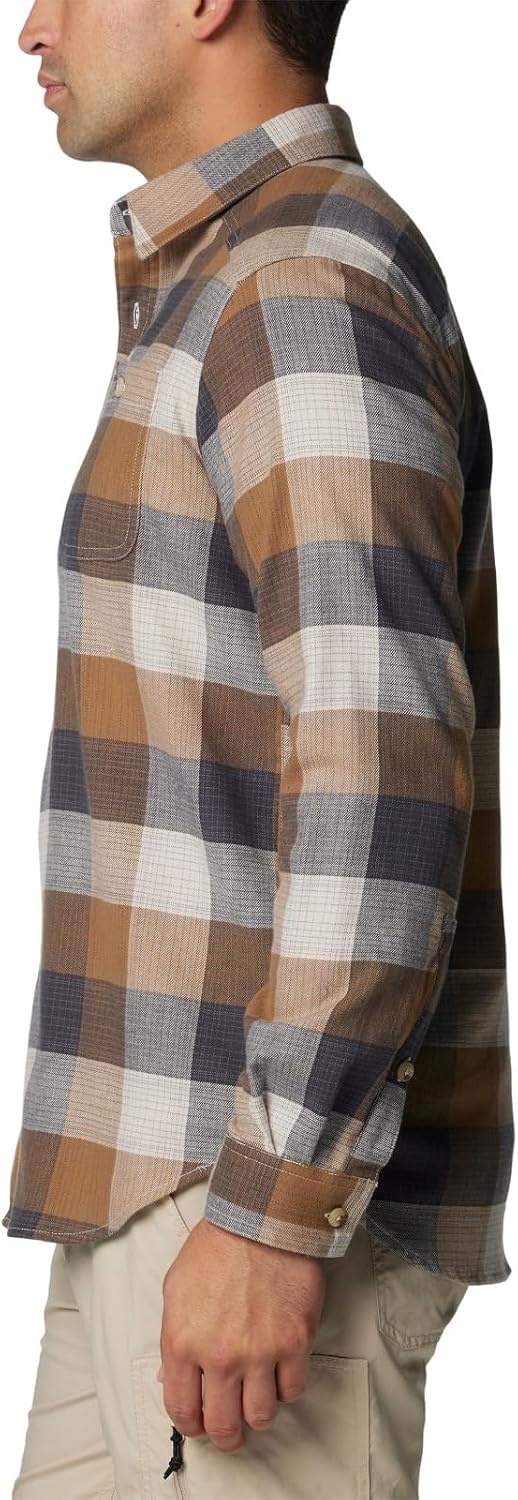 image:imageColumbia Mens Cornell Woods Flannel Long Sleeve ShirtDark Stone Ombre Buffalo