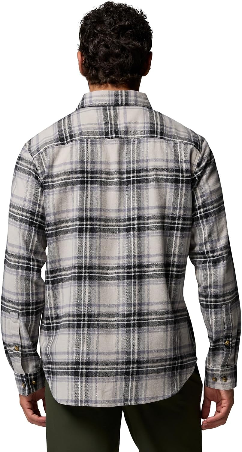 image:imageColumbia Mens Cornell Woods Flannel Long Sleeve ShirtFlint Grey Texture Plaid