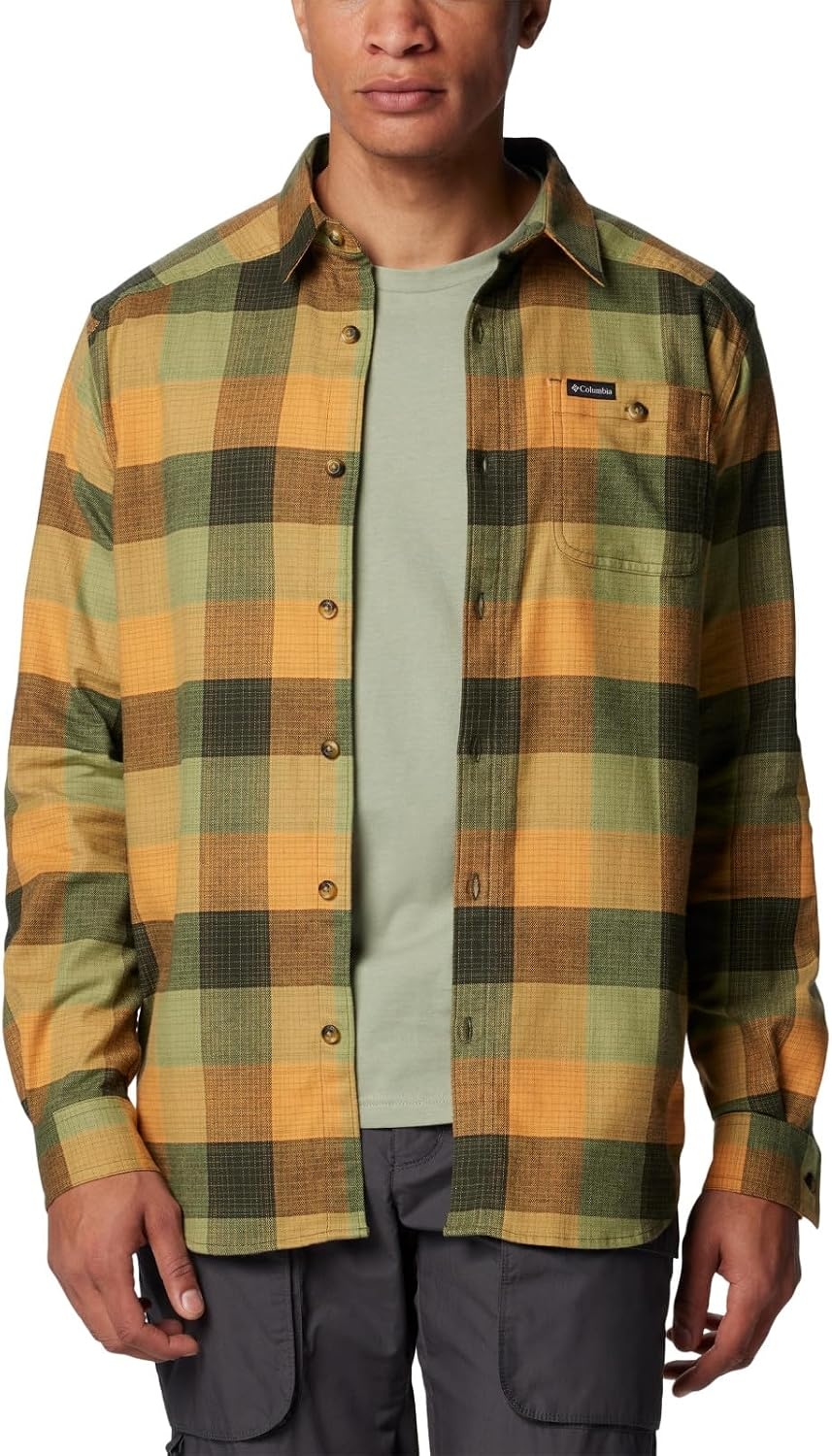 image:imageColumbia Mens Cornell Woods Flannel Long Sleeve ShirtGreenscape Ombre Buffalo