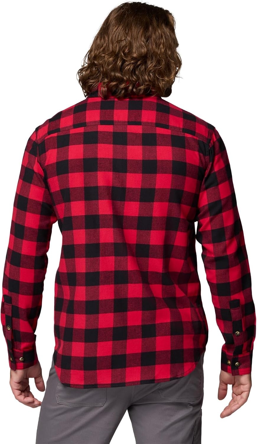 image:imageColumbia Mens Cornell Woods Flannel Long Sleeve ShirtMountain Red Buffalo Check