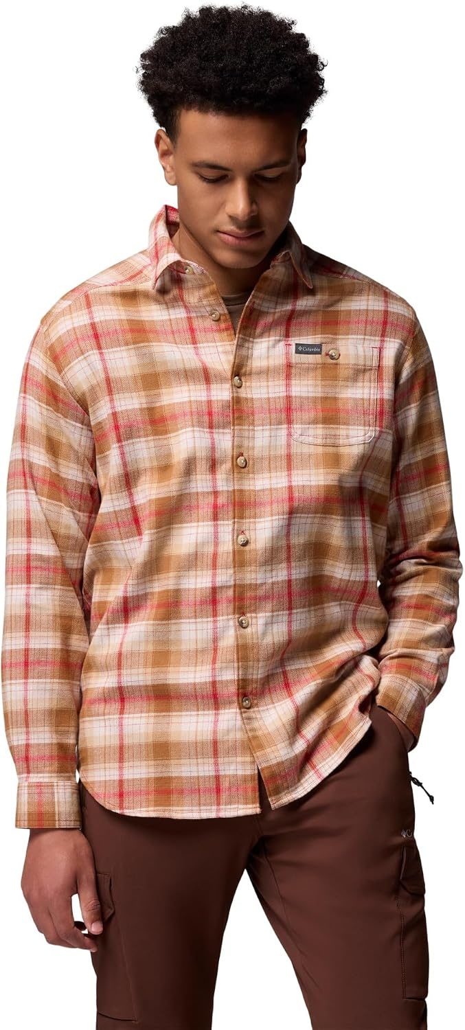 image:imageColumbia Mens Cornell Woods Flannel Long Sleeve ShirtMtn Red Backland Tartan
