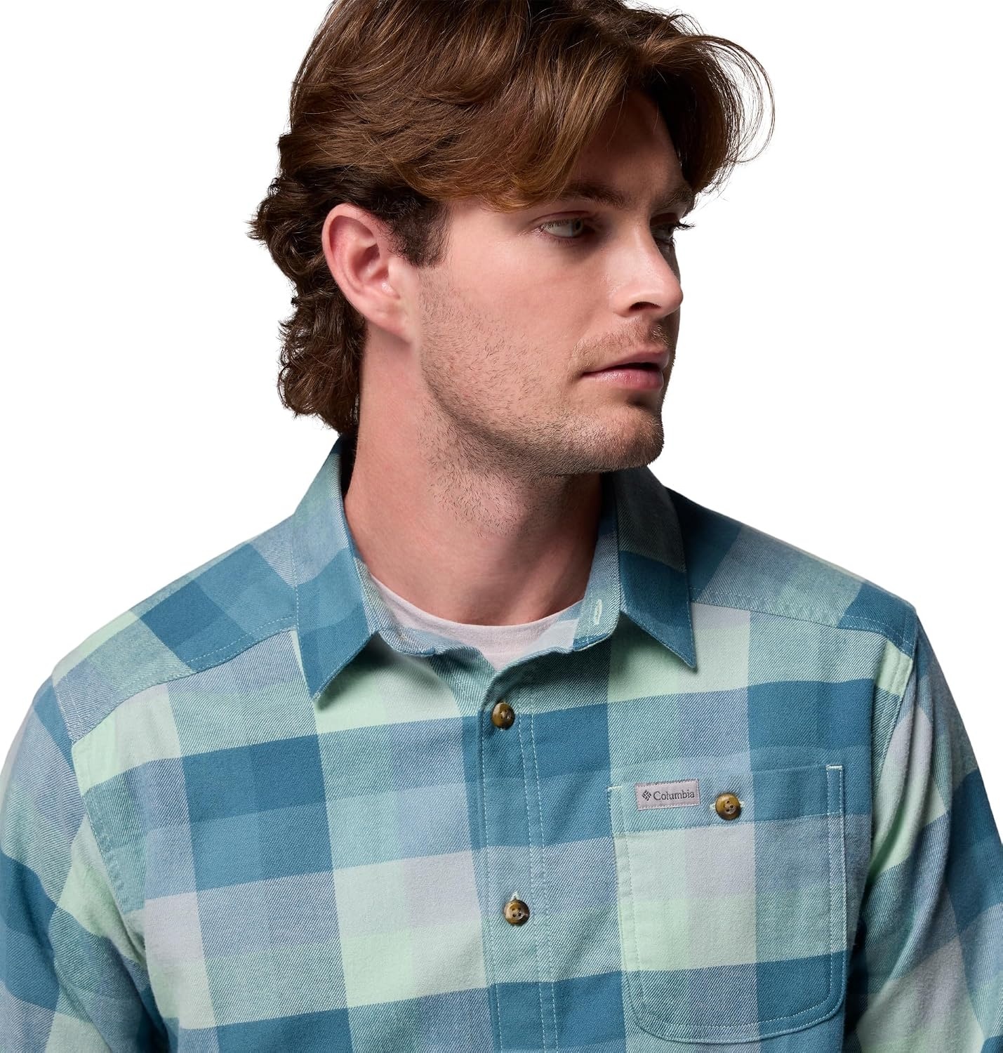 image:imageColumbia Mens Cornell Woods Flannel Long Sleeve ShirtNew Mint Multi Buffalo Check