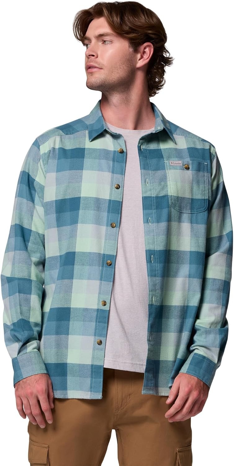 image:imageColumbia Mens Cornell Woods Flannel Long Sleeve ShirtNew Mint Multi Buffalo Check