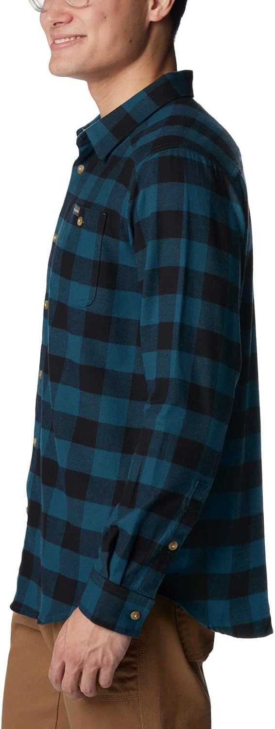 image:imageColumbia Mens Cornell Woods Flannel Long Sleeve ShirtNight Wave Buffalo Check