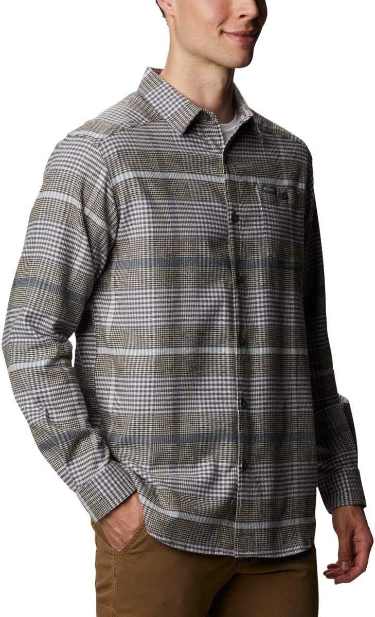 image:imageColumbia Mens Cornell Woods Flannel Long Sleeve ShirtNimbus Grey Ombre Plaid