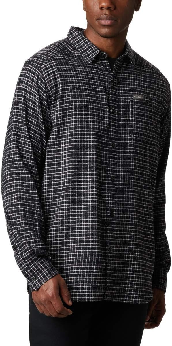 image:imageColumbia Mens Cornell Woods Flannel Long Sleeve ShirtNimbus Grey Plaid