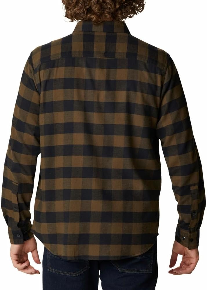 image:imageColumbia Mens Cornell Woods Flannel Long Sleeve ShirtOlive Green Buffalo Check