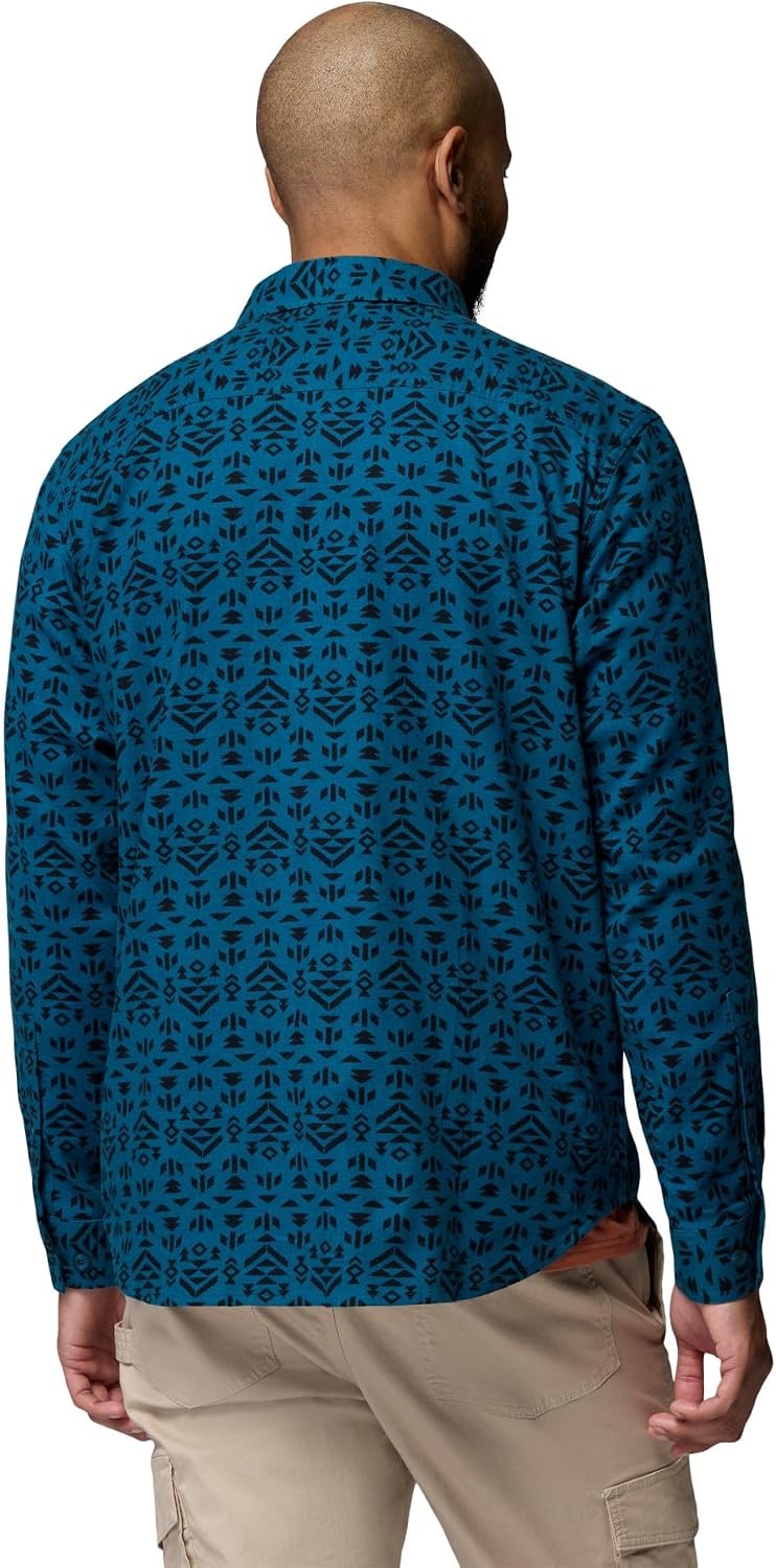 image:imageColumbia Mens Cornell Woods Flannel Long Sleeve ShirtPhoenix Blue Geostripe Tonal