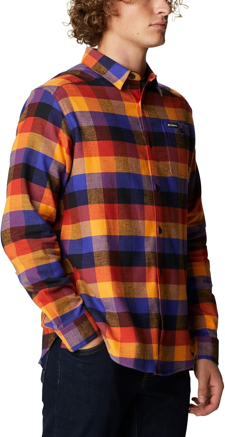 image:imageColumbia Mens Cornell Woods Flannel Long Sleeve ShirtPurple Quartz Multi Buffalo Check