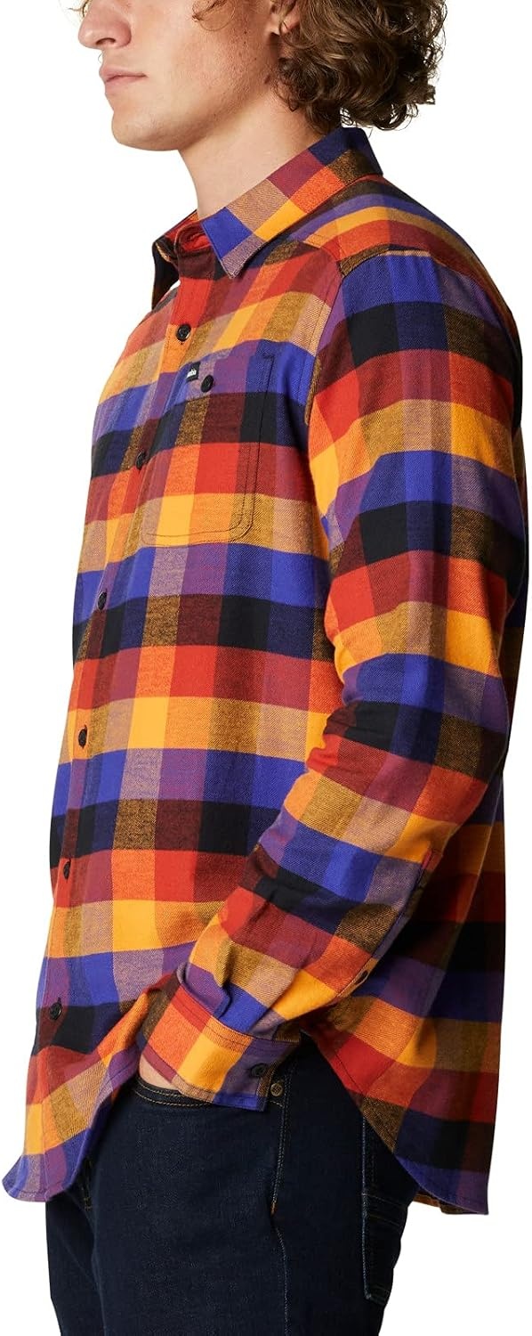 image:imageColumbia Mens Cornell Woods Flannel Long Sleeve ShirtPurple Quartz Multi Buffalo Check