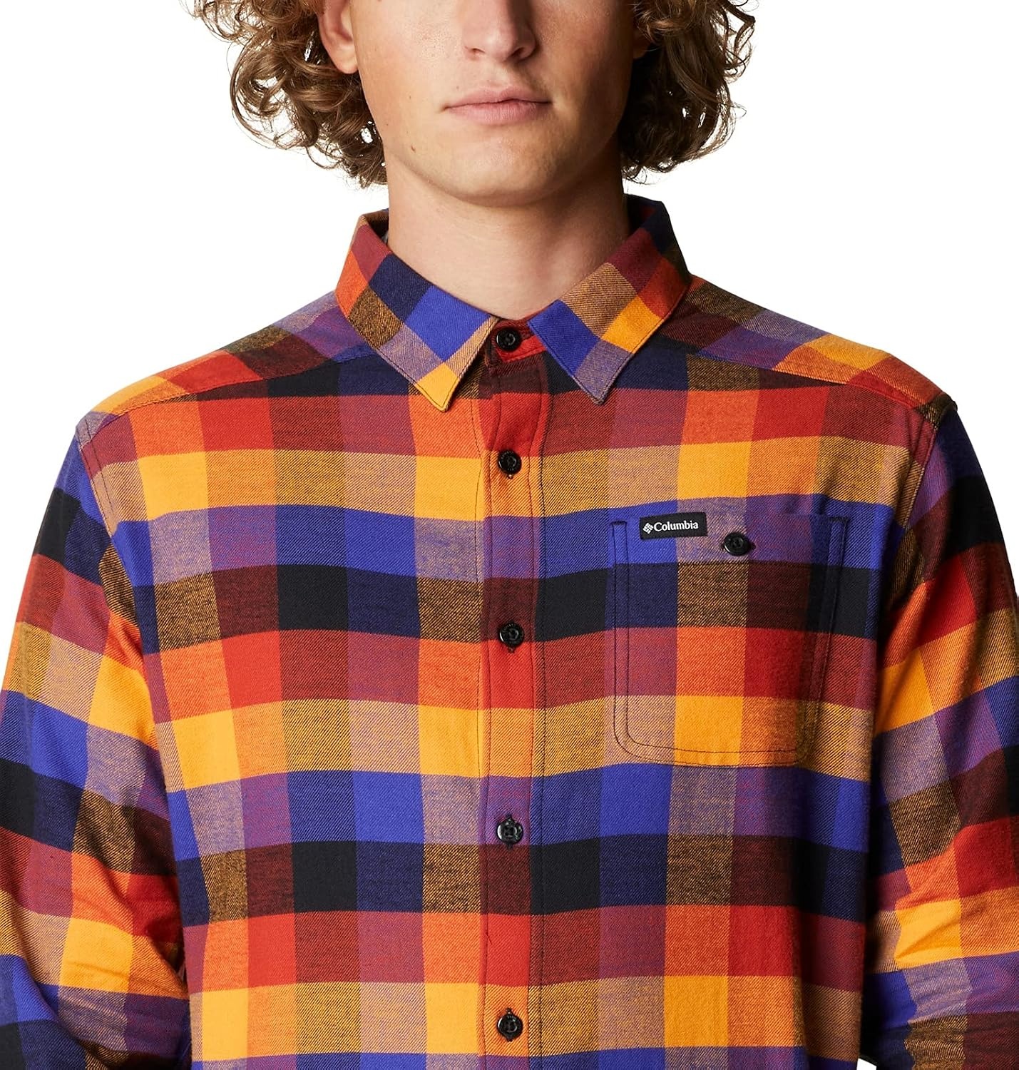 image:imageColumbia Mens Cornell Woods Flannel Long Sleeve ShirtPurple Quartz Multi Buffalo Check
