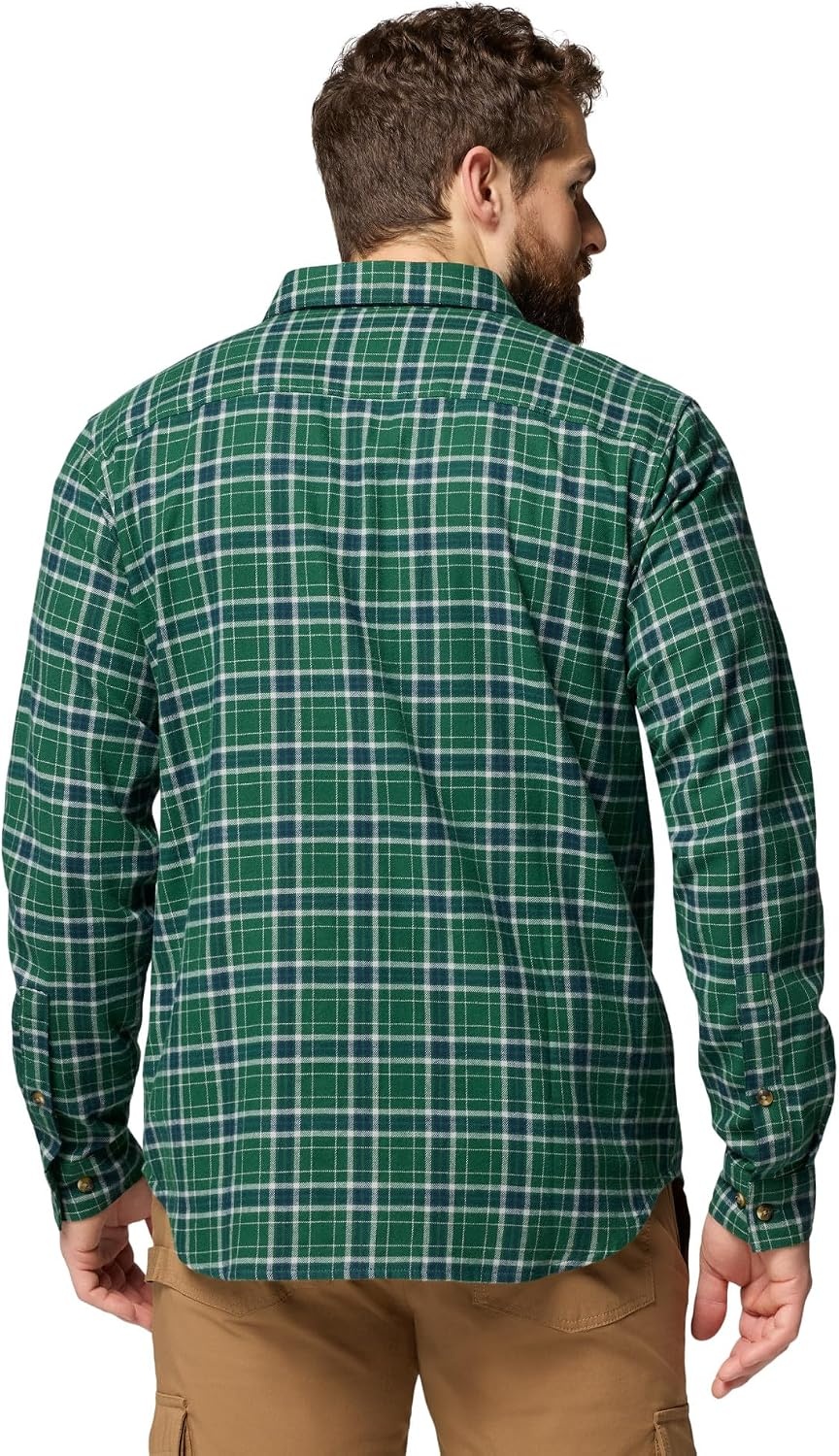 image:imageColumbia Mens Cornell Woods Flannel Long Sleeve ShirtRain Forest Quad Check